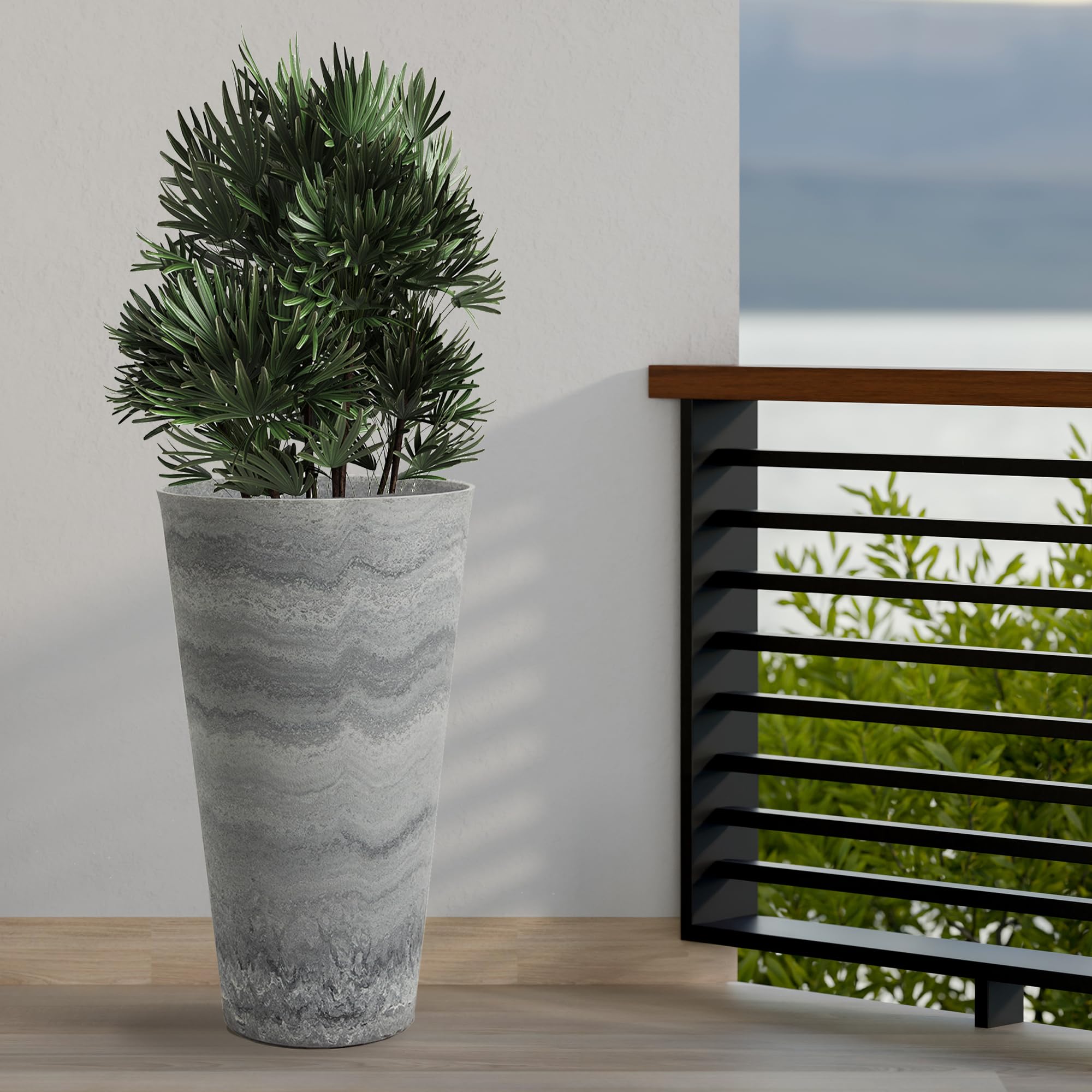 Amazon.com : Worth Garden 2-Pack Grey Matte Texture Round